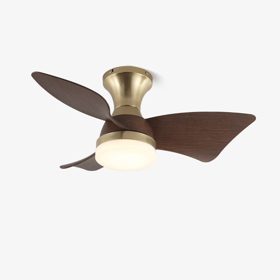 Modern Ceiling Fan with Lighting | Wood Grain | Ø55 cm �� Remote Control | 6 Speeds - Lamylie