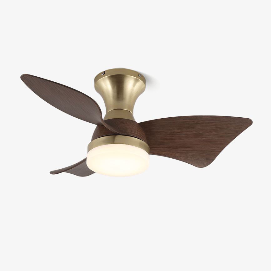 Modern Ceiling Fan with Lighting | Wood Grain | Ø55 cm �� Remote Control | 6 Speeds - Lamylie