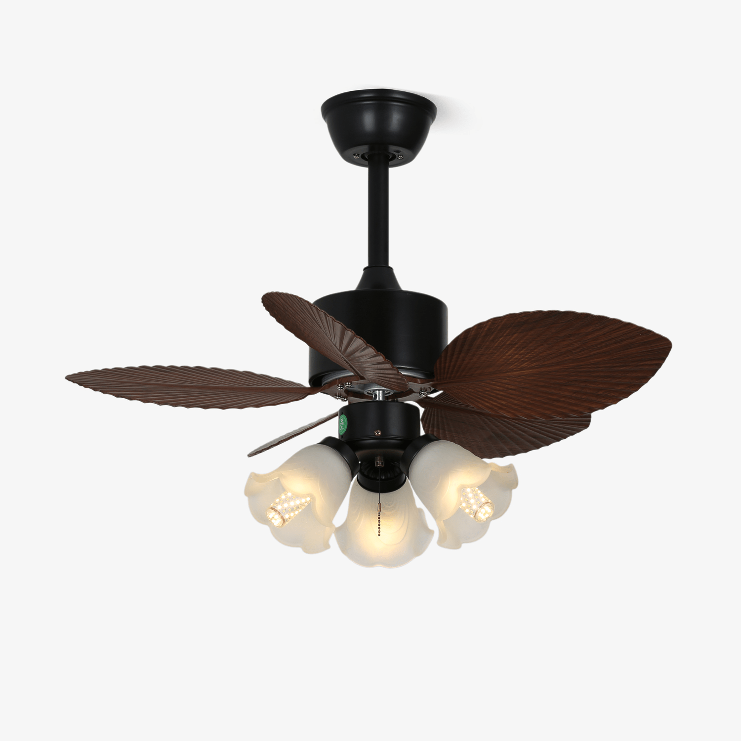 Takvifte med belysning Florence i vintage trelook — designertakvifte med lampe, 6 hastigheter, fjernkontroll, E27 eller LED, egnet for stue og soverom – Lamylie