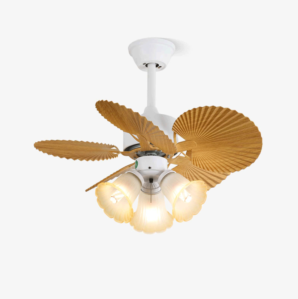Aurelia vintage mennyezeti ventilátor világítással és faelemekkel | Ø80×30cm, 35W LED - Lamylie