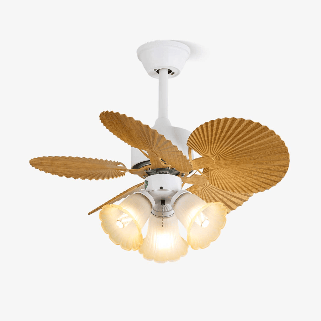 Aurelia vintage mennyezeti ventilátor világítással és faelemekkel | Ø80×30cm, 35W LED - Lamylie