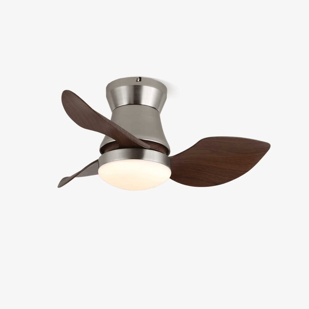 Modern mennyezeti ventilátor világítással | fa és fém, ø60×30cm - Lamylie