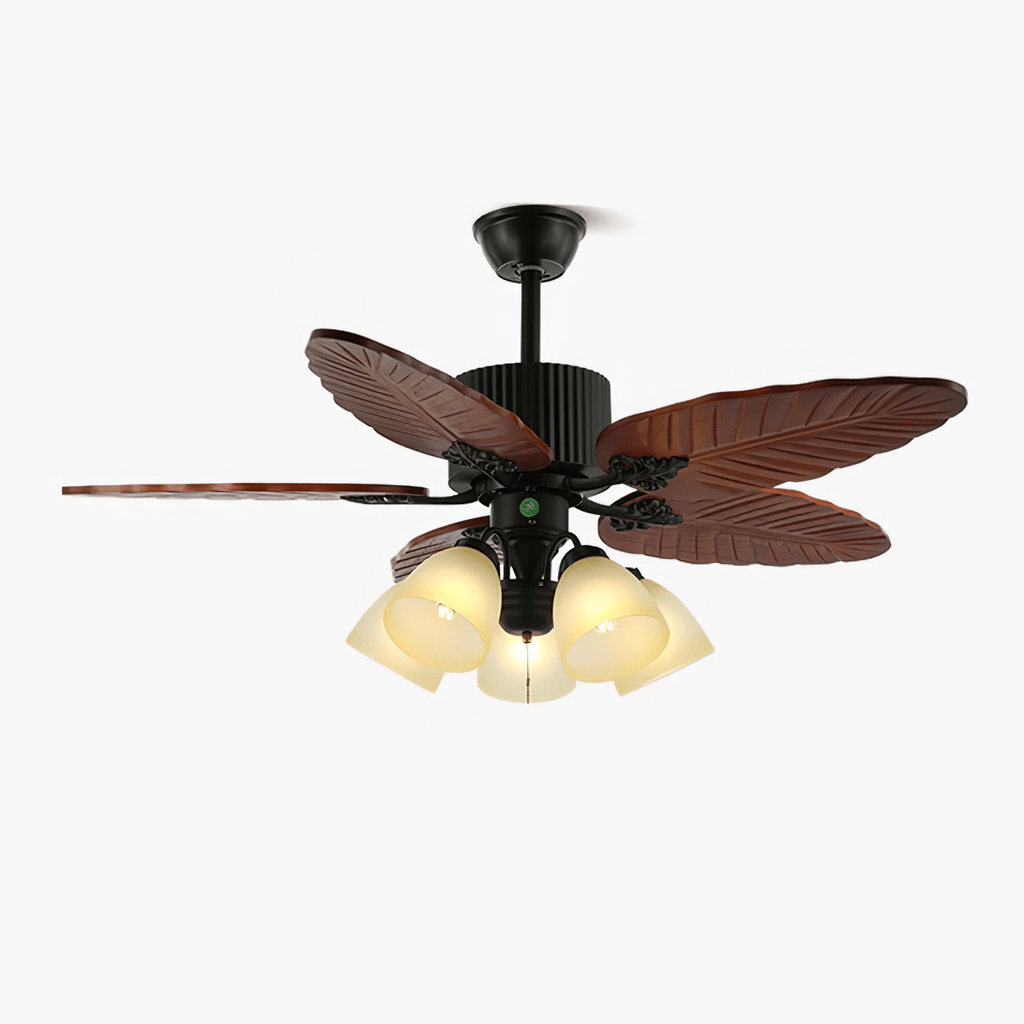 Deckenventilator mit Holzflügeln und Beleuchtung | Modernes Design mit 6 Geschwindigkeitsstufen – Lamylie