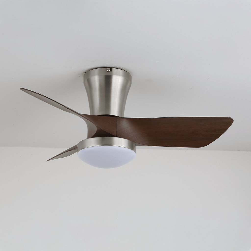 Moderner Holzdeckenventilator Trivon mit integrierter Beleuchtung | Einstellbare Geschwindigkeit & Fernbedienung – Lamylie