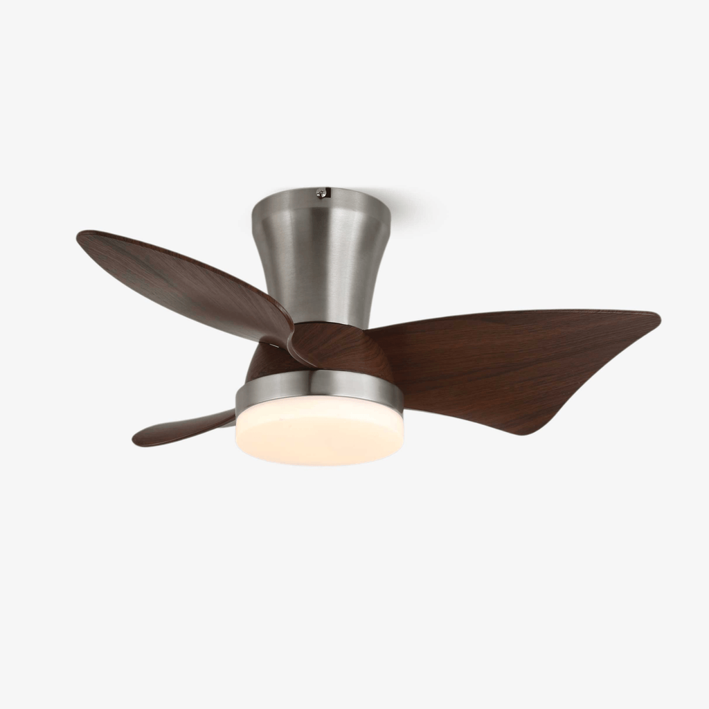 Moderní stropní ventilátor s osvětlením | vzhled dřeva a LED 24W | tichý chod a dálkové ovládání – Lamylie