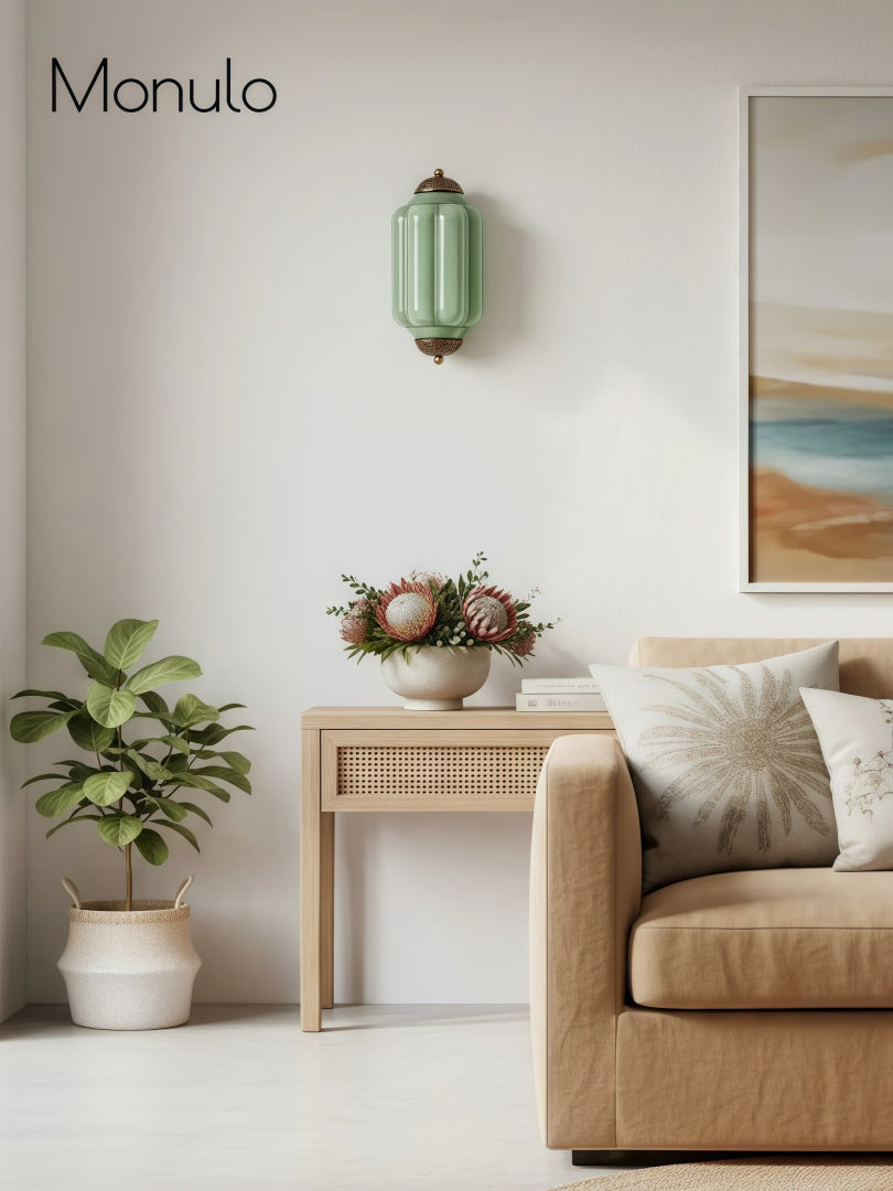 Milk Glass Wall Lamp for Bedroom Hall Scandinavian Style - Lamylie