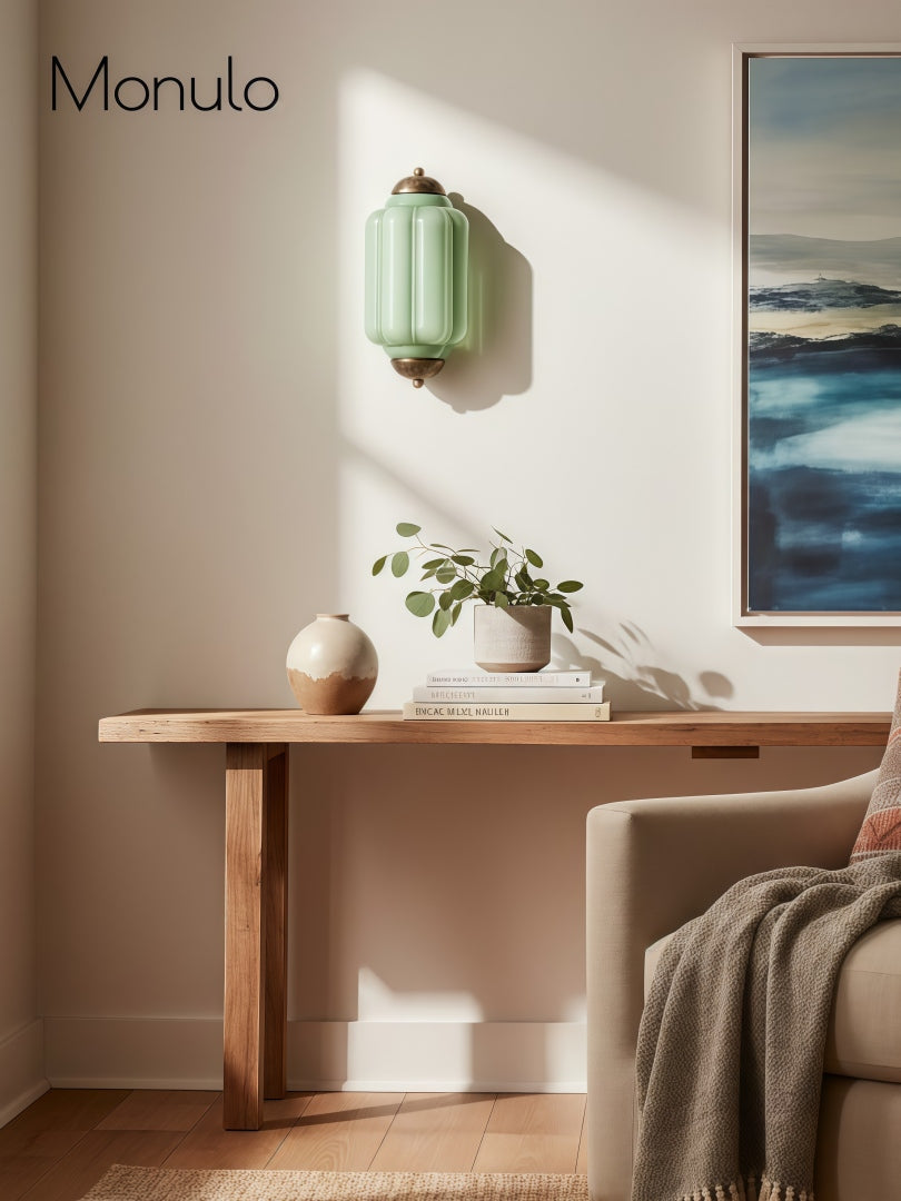 Milk Glass Wall Lamp for Bedroom Hall Scandinavian Style - Lamylie