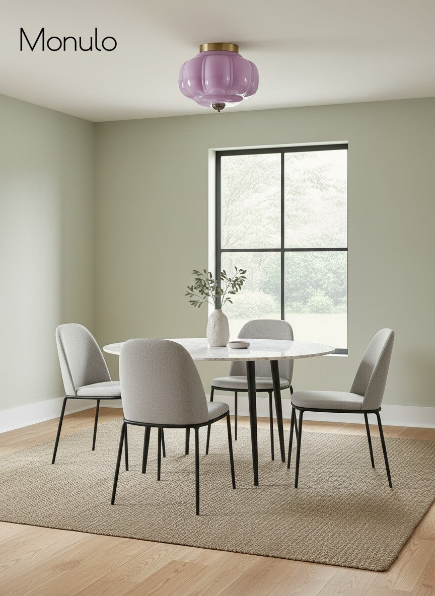 Retro Ceiling Lamp with Milk Glass Shade | Refined Semi-Flush Mount Lighting for Modern Interiors - Lamylie