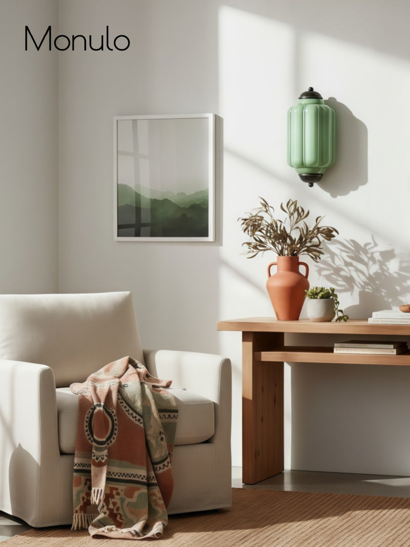Milk Glass Wall Lamp for Bedroom Hall Scandinavian Style - Lamylie