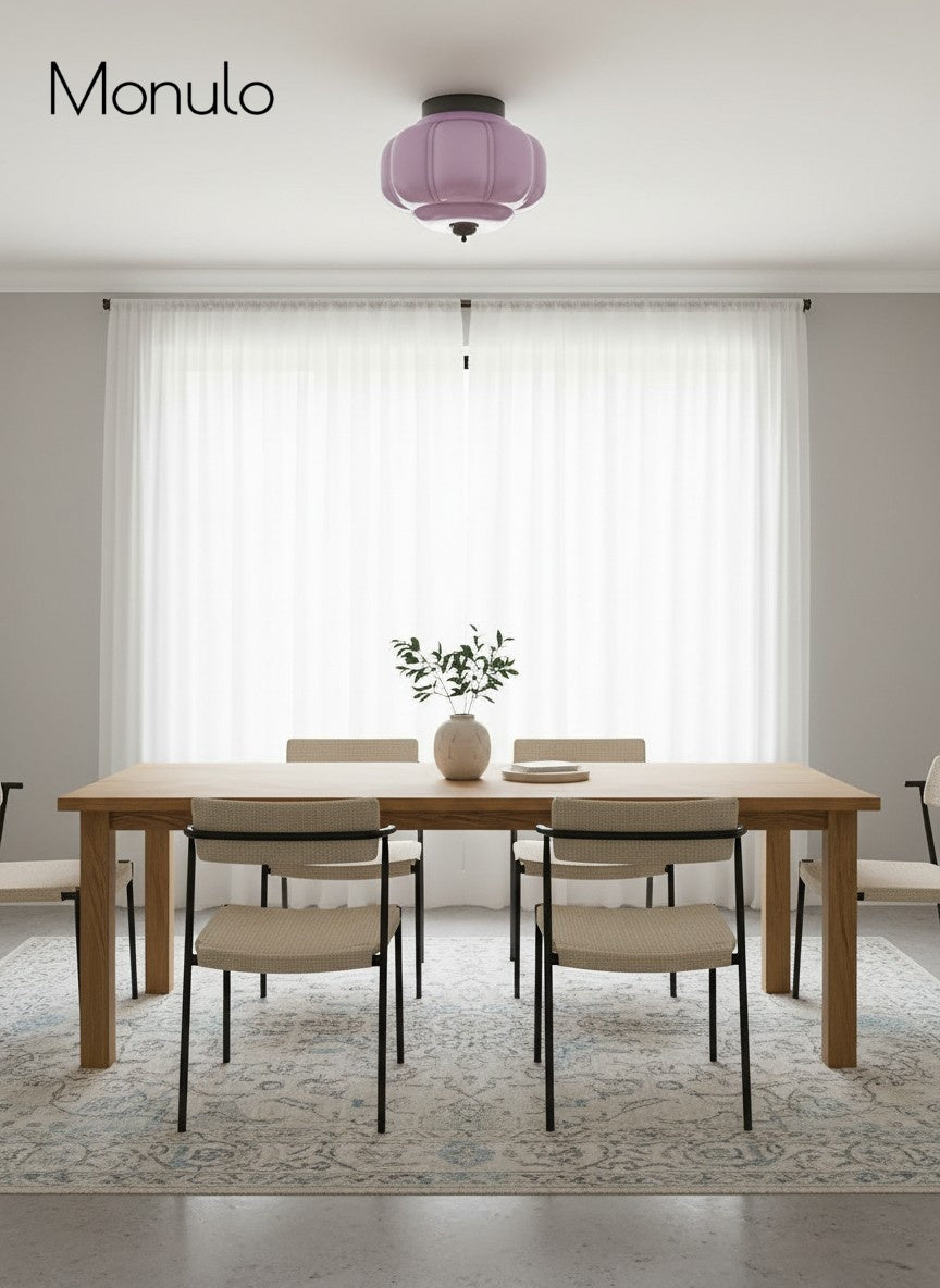 Retro Ceiling Lamp with Milk Glass Shade | Refined Semi-Flush Mount Lighting for Modern Interiors - Lamylie
