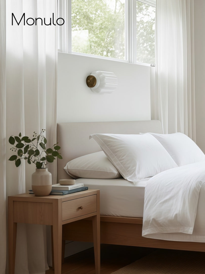 Milk Glass Wall Lamp for Bedroom Hall Scandinavian Style - Lamylie