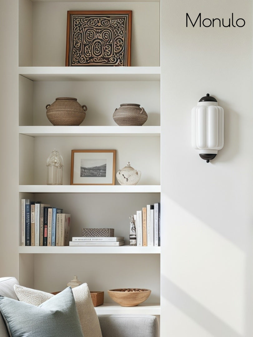Milk Glass Wall Lamp for Bedroom Hall Scandinavian Style - Lamylie