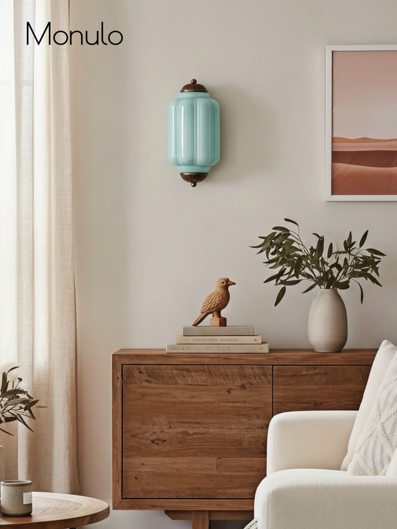 Milk Glass Wall Lamp for Bedroom Hall Scandinavian Style - Lamylie