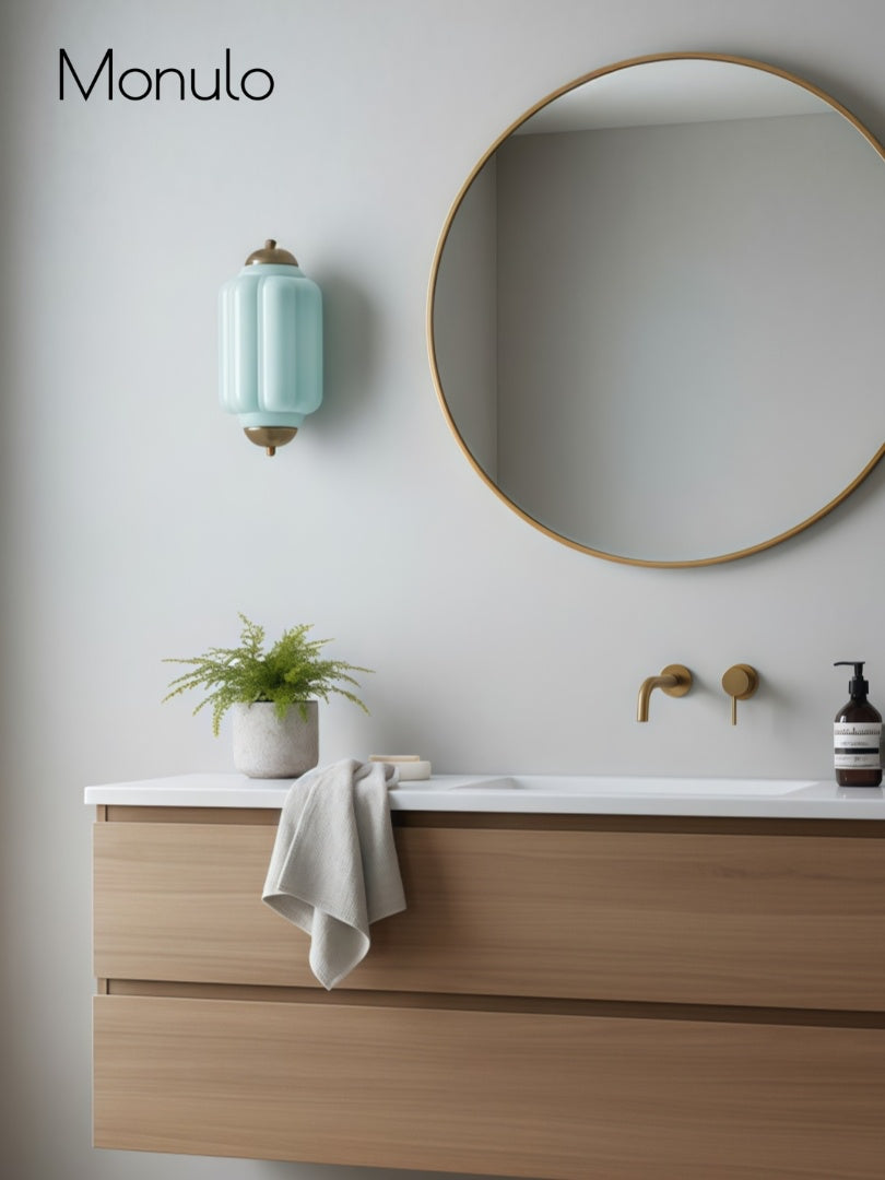 Milk Glass Wall Lamp for Bedroom Hall Scandinavian Style - Lamylie