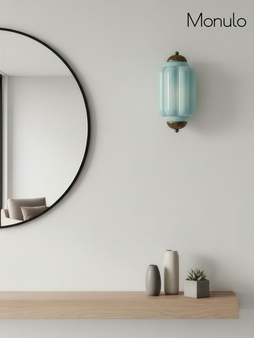 Milk Glass Wall Lamp for Bedroom Hall Scandinavian Style - Lamylie