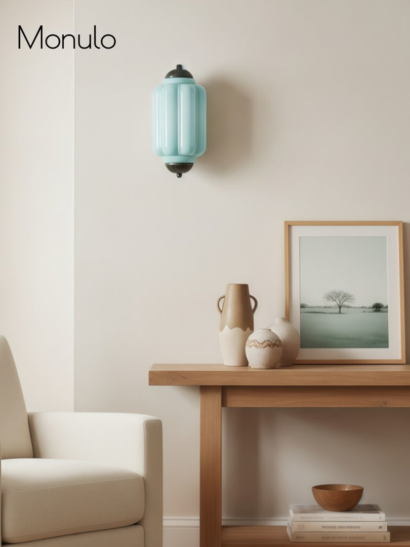 Milk Glass Wall Lamp for Bedroom Hall Scandinavian Style - Lamylie