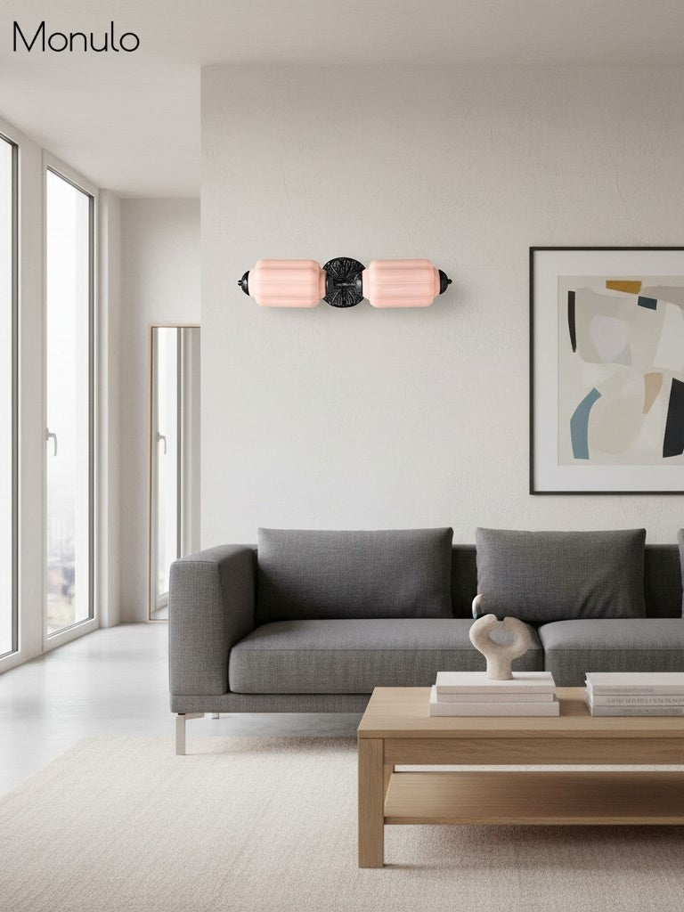 Vintage Glass Wall Lamp Horizontal Model Eloise Light Source for Living Room and Hallway - Lamylie