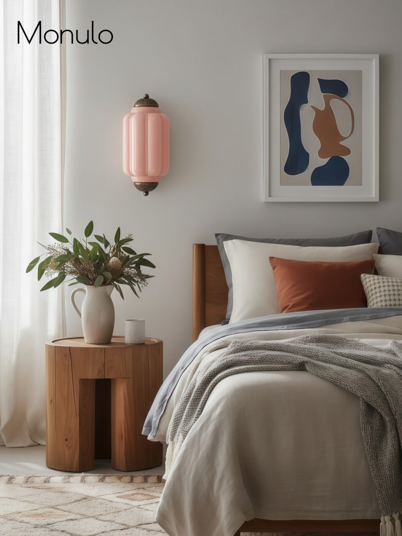 Milk Glass Wall Lamp for Bedroom Hall Scandinavian Style - Lamylie