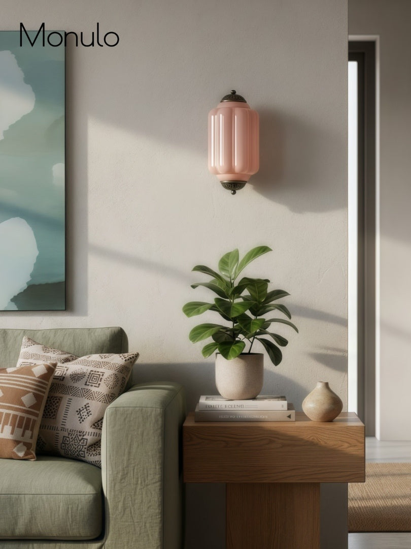 Milk Glass Wall Lamp for Bedroom Hall Scandinavian Style - Lamylie
