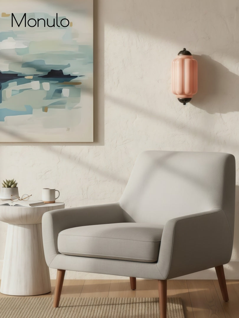 Milk Glass Wall Lamp for Bedroom Hall Scandinavian Style - Lamylie