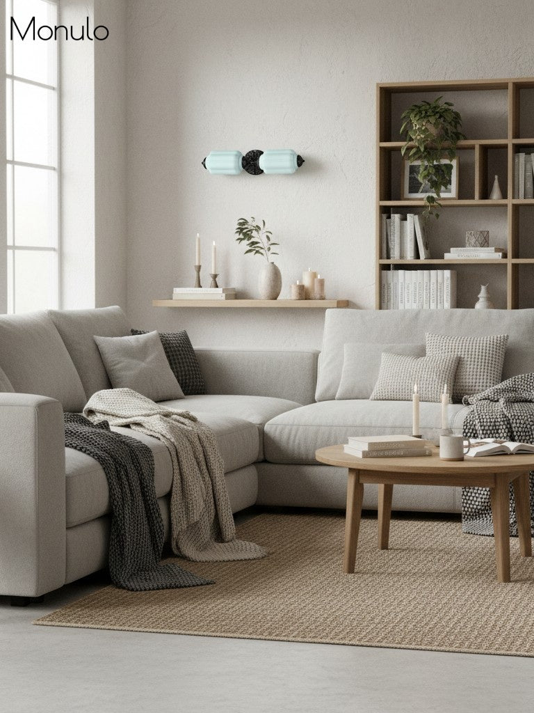 Vintage Glass Wall Lamp Horizontal Model Eloise Light Source for Living Room and Hallway - Lamylie