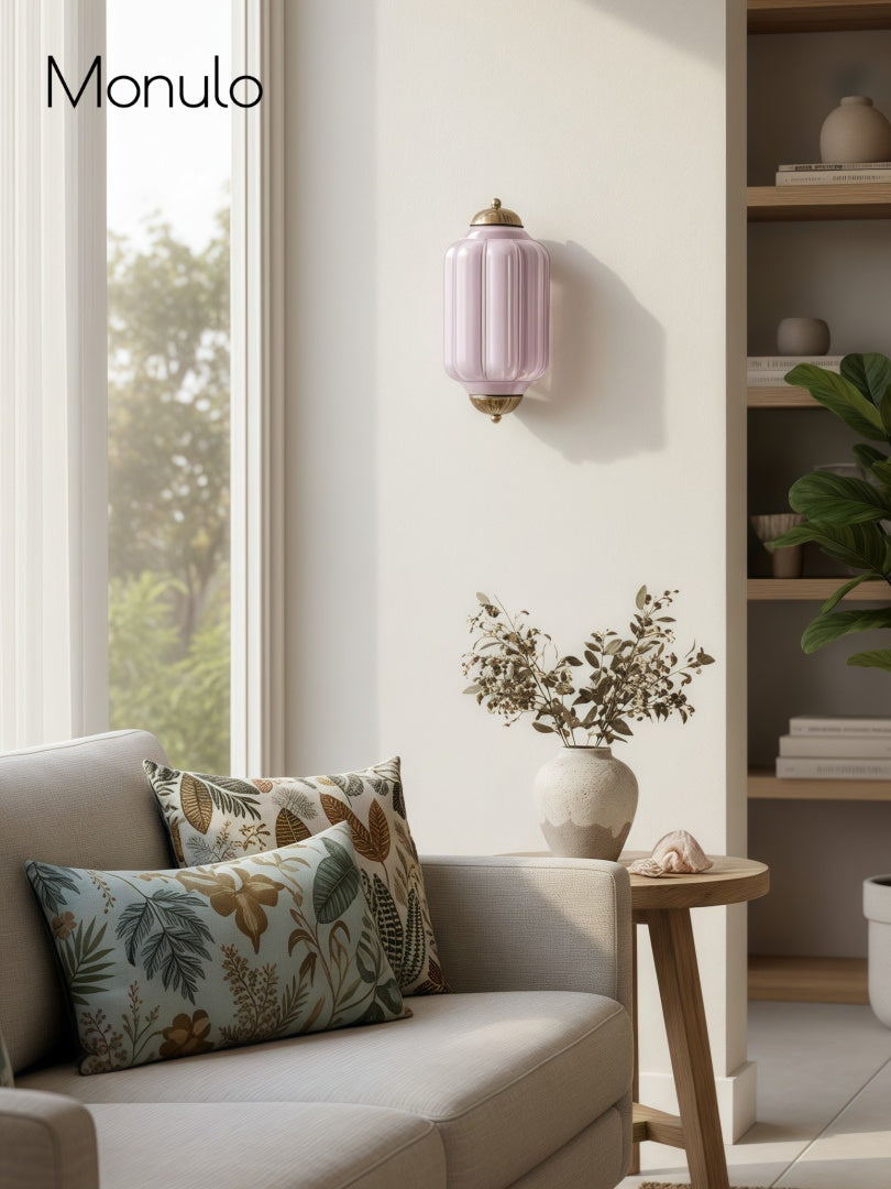 Milk Glass Wall Lamp for Bedroom Hall Scandinavian Style - Lamylie