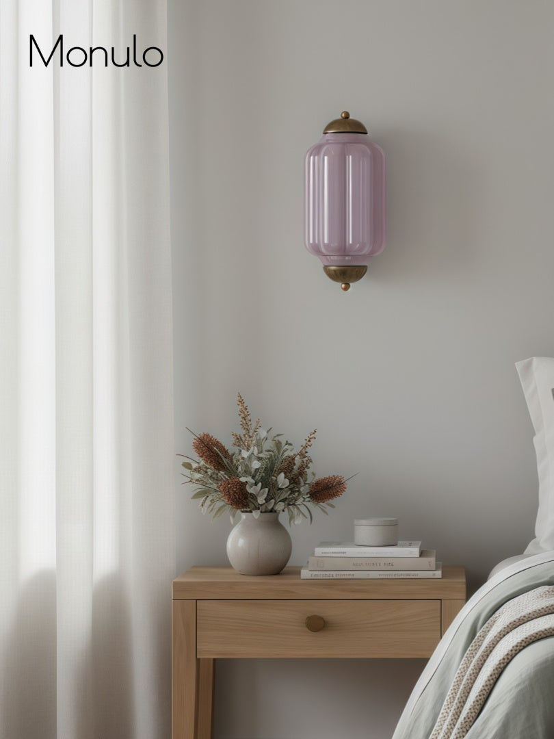 Milk Glass Wall Lamp for Bedroom Hall Scandinavian Style - Lamylie