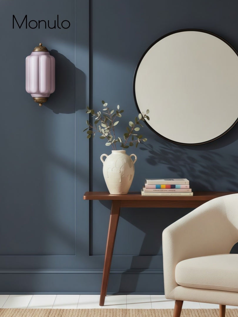 Milk Glass Wall Lamp for Bedroom Hall Scandinavian Style - Lamylie