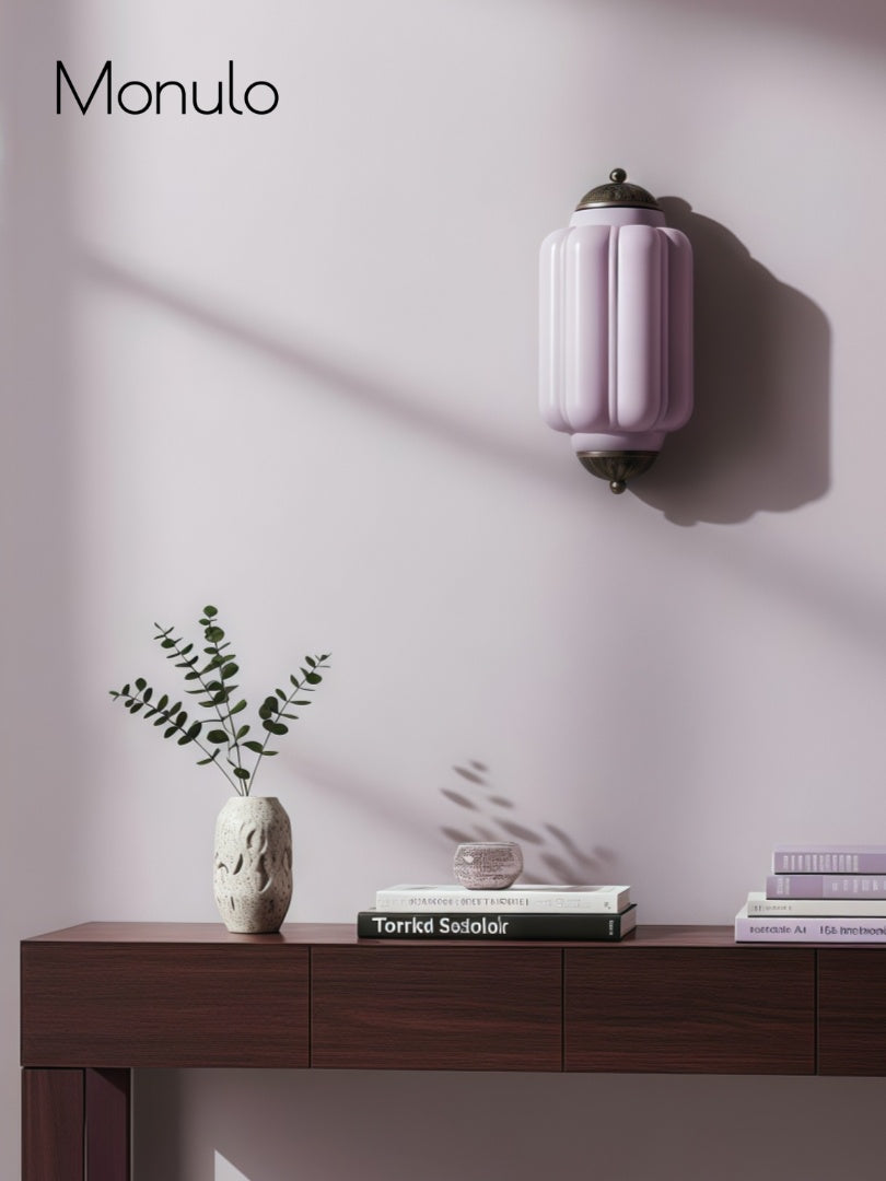 Milk Glass Wall Lamp for Bedroom Hall Scandinavian Style - Lamylie