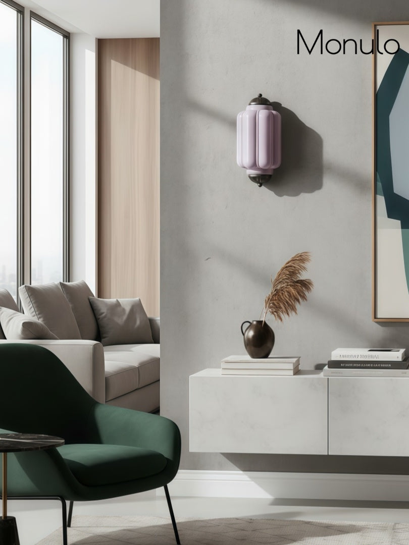 Milk Glass Wall Lamp for Bedroom Hall Scandinavian Style - Lamylie