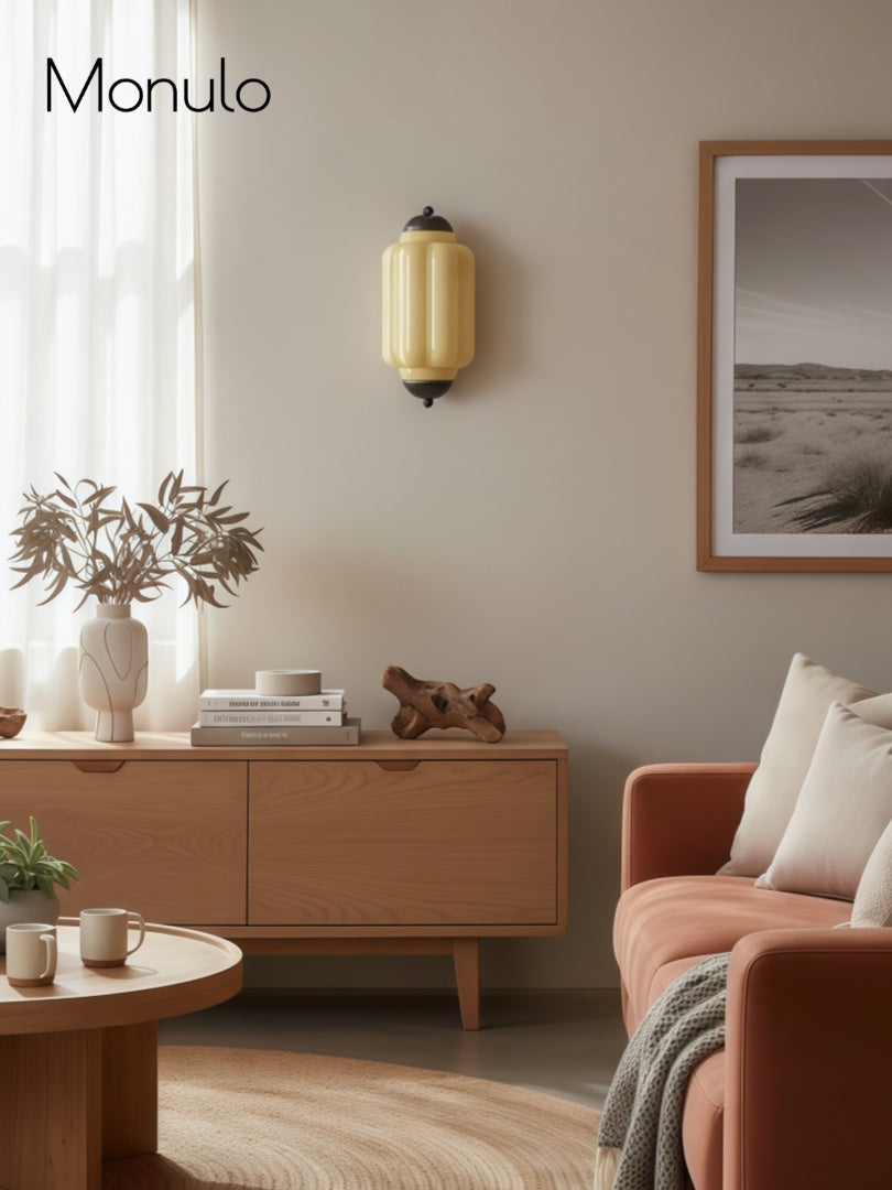 Milk Glass Wall Lamp for Bedroom Hall Scandinavian Style - Lamylie
