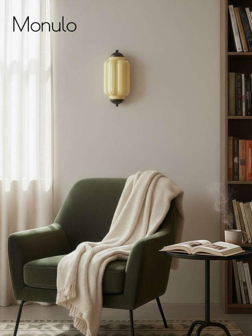 Milk Glass Wall Lamp for Bedroom Hall Scandinavian Style - Lamylie