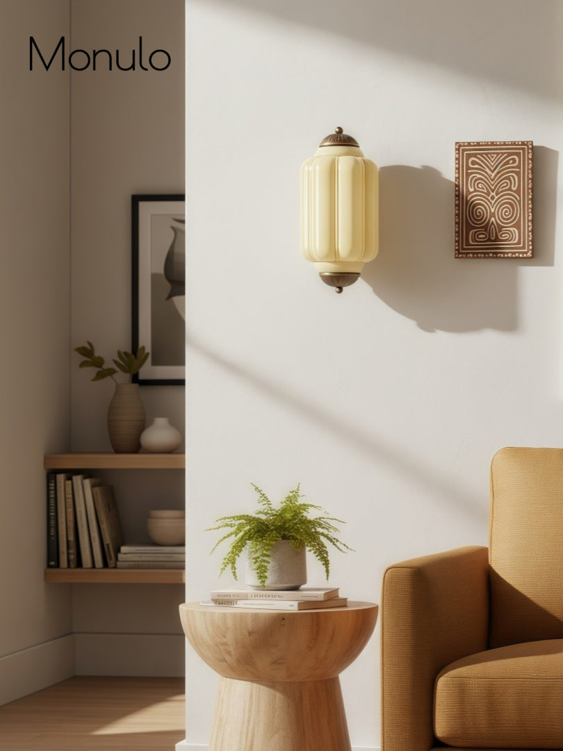 Milk Glass Wall Lamp for Bedroom Hall Scandinavian Style - Lamylie