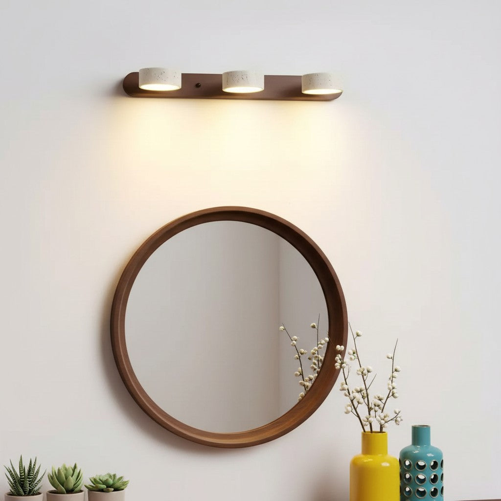 Adjustable Wall Lamp Travertine & Wood | 2/3/4 Light Points Warm Light Sconce - Lamylie