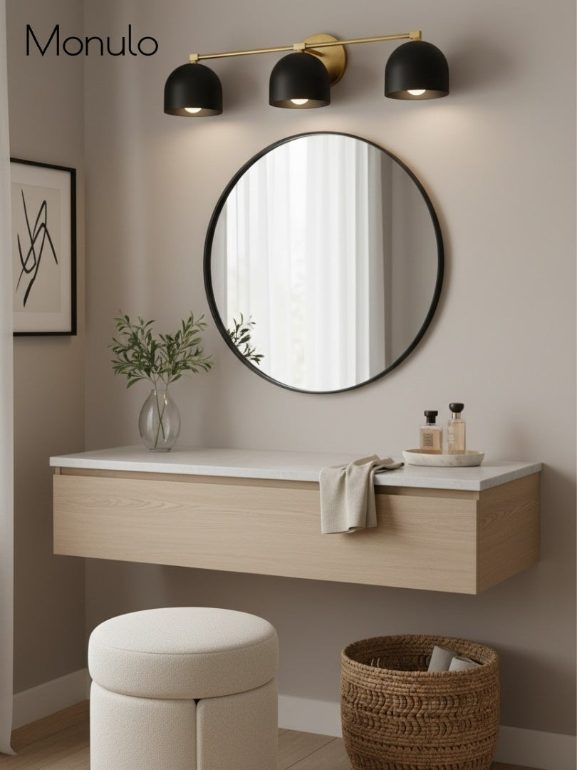 Wall Lamp Dome Shade Mid-Century Retro Design Bathroom Hallway - Lamylie