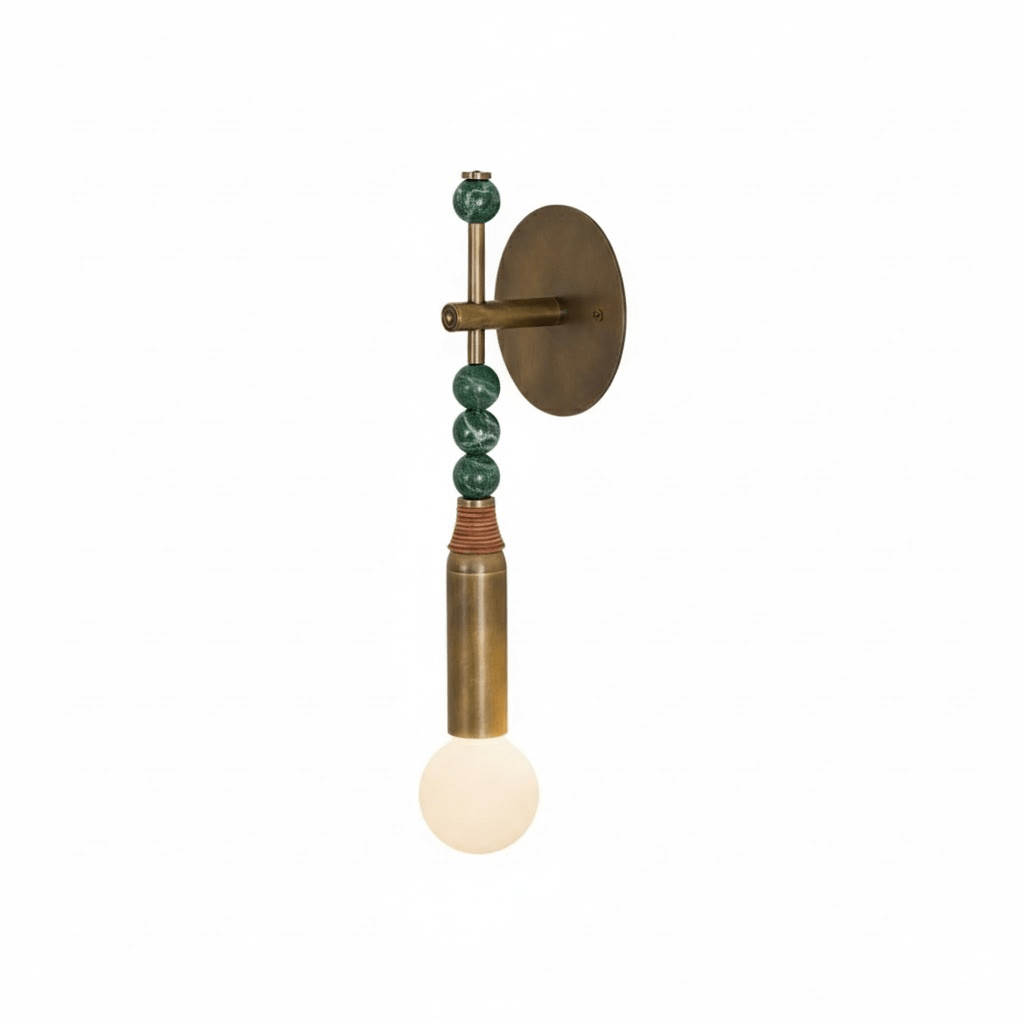 Nástěnná lampa Toam z mramoru a mosazi | design inspirovaný Persepolis se staromosaznou povrchovou úpravou, 18.9 a 27.6 inch – Lamylie
