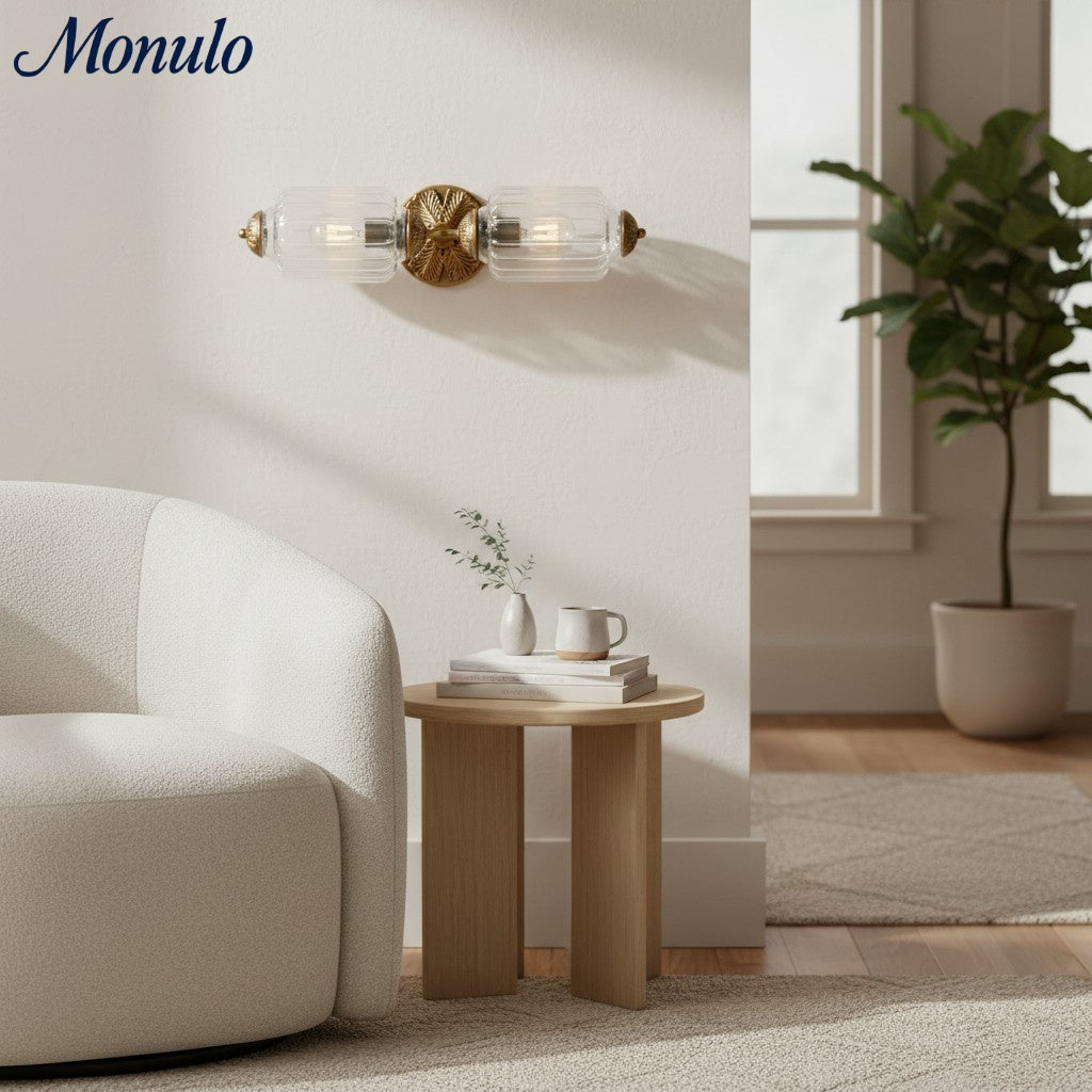 Eloise Vintage Wandleuchte aus Milchglas mit gewelltem Rand - Moderne Akzentbeleuchtung für Bad und Schlafzimmer