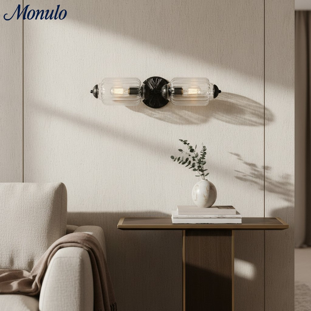 Eloise Vintage Wandleuchte aus Milchglas mit gewelltem Rand - Moderne Akzentbeleuchtung für Bad und Schlafzimmer