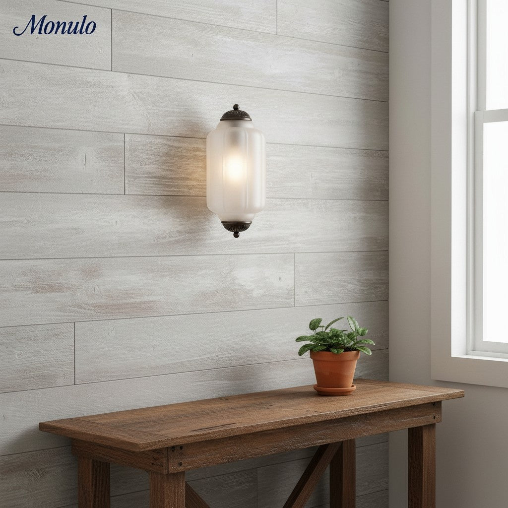 Eloise Vintage Wandleuchte aus Milchglas mit gewelltem Rand - Moderne Akzentbeleuchtung für Bad und Schlafzimmer