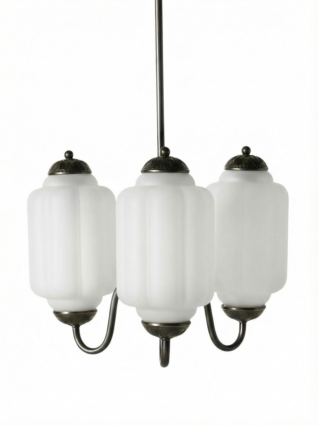Milk Glass Chandelier Vintage Finish Timeless Elegance Classic Lighting for Dining Room Living Room - Lamylie
