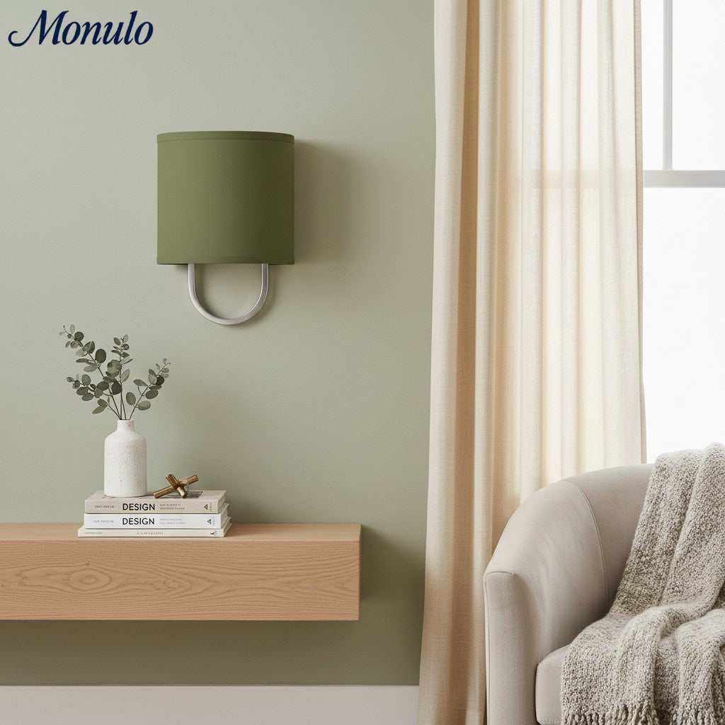 Wall Lamp Fabric Shade | Modern Bedroom Wall Lighting for Cozy Ambiance - Lamylie