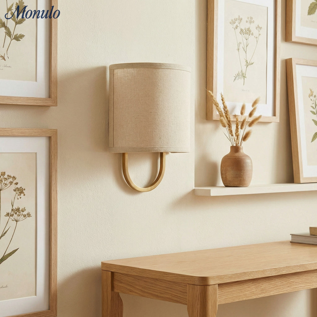 Wall Lamp Fabric Shade | Modern Bedroom Wall Lighting for Cozy Ambiance - Lamylie