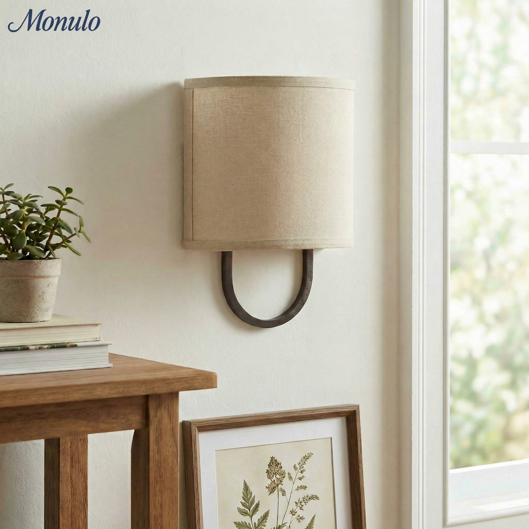 Wall Lamp Fabric Shade | Modern Bedroom Wall Lighting for Cozy Ambiance - Lamylie