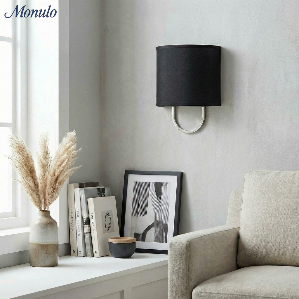 Wall Lamp Fabric Shade | Modern Bedroom Wall Lighting for Cozy Ambiance - Lamylie