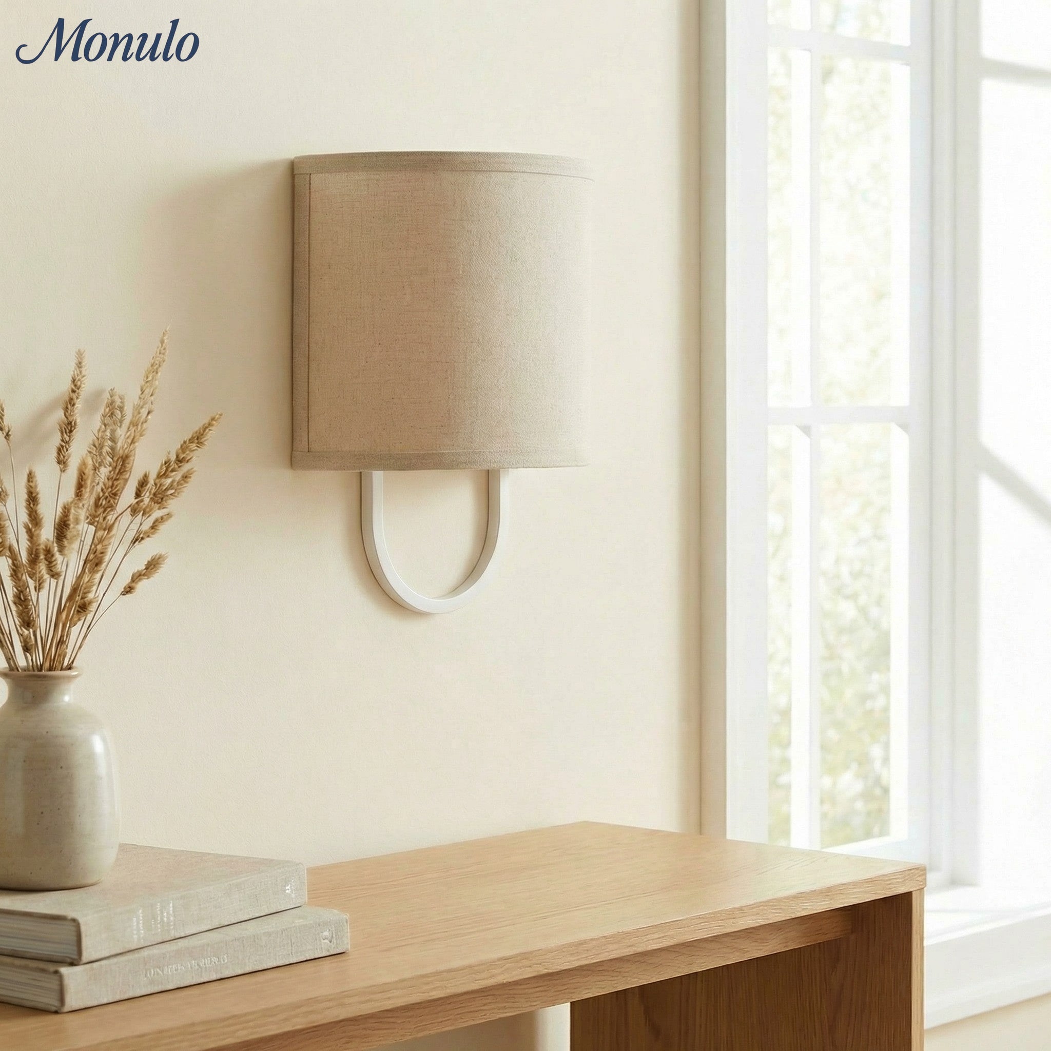 Wall Lamp Fabric Shade | Modern Bedroom Wall Lighting for Cozy Ambiance - Lamylie