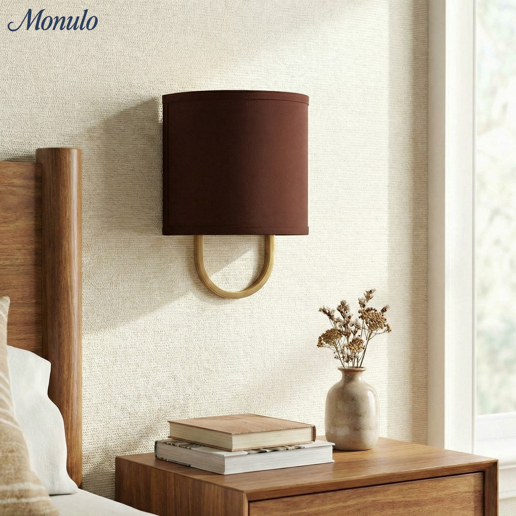 Wall Lamp Fabric Shade | Modern Bedroom Wall Lighting for Cozy Ambiance - Lamylie