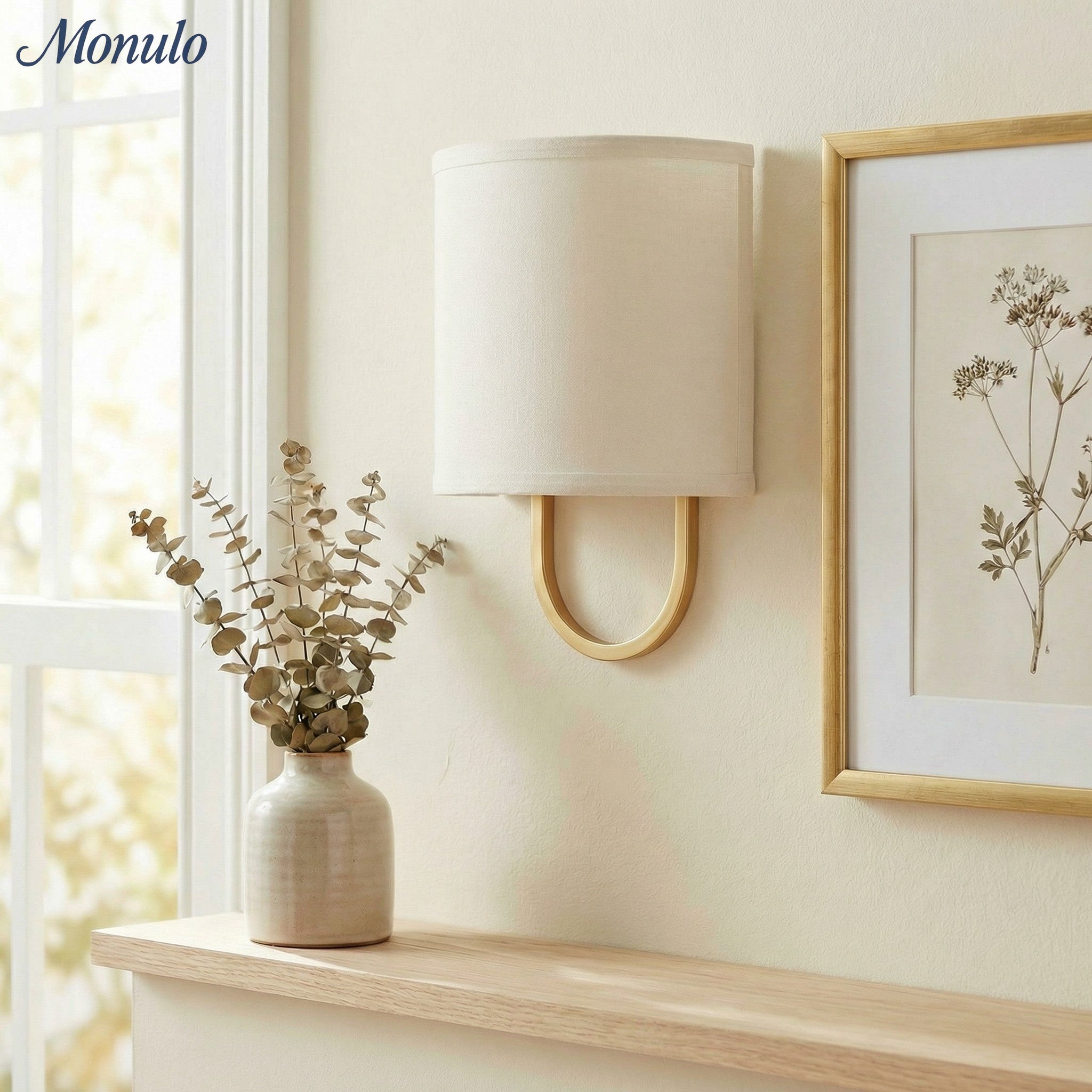 Wall Lamp Fabric Shade | Modern Bedroom Wall Lighting for Cozy Ambiance - Lamylie