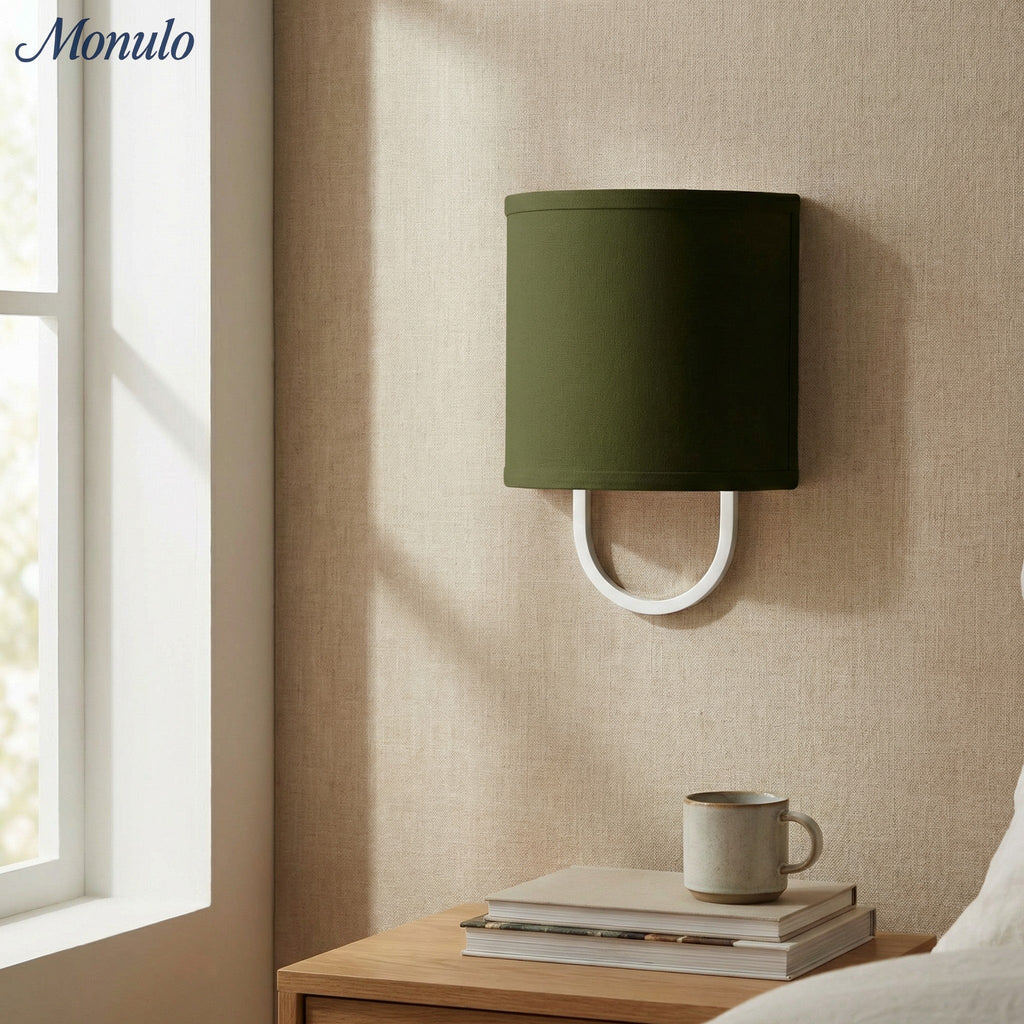 Wall Lamp Fabric Shade | Modern Bedroom Wall Lighting for Cozy Ambiance - Lamylie