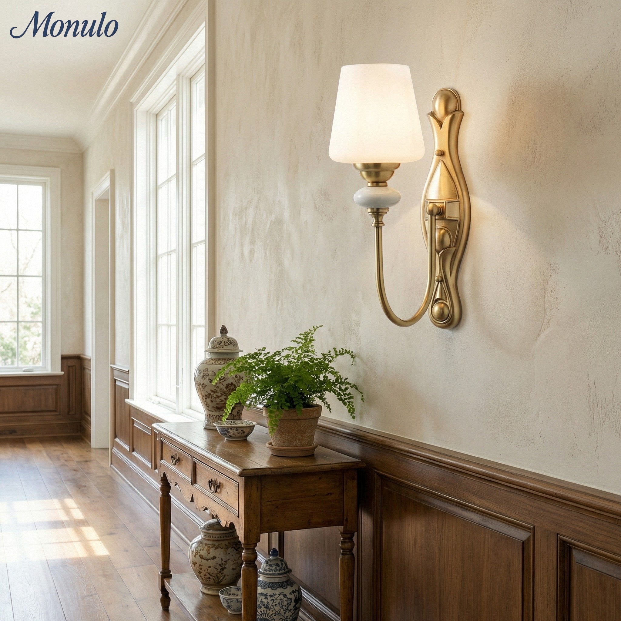 Ceramic Wall Lamp with Fabric Shade - 1 or 2 Light Points - E27 - Various Colors & Styles - Lamylie