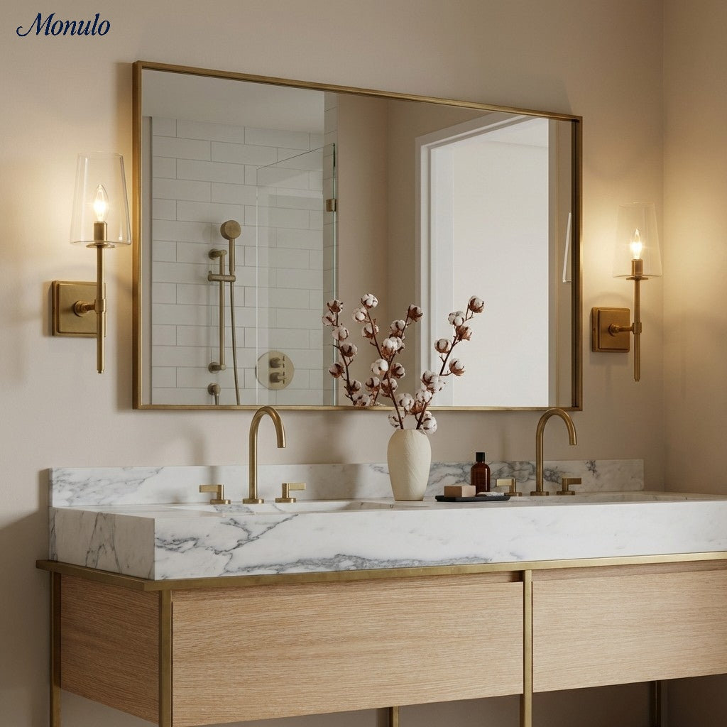 Glaswandleuchte mit klarem Glas | Einzel- bis Dreifach-Konfiguration | Elegante Badezimmerbeleuchtung - Lamylie
